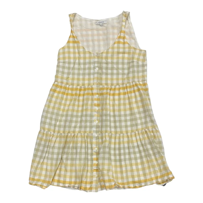 Weekend Discounts to Savor White & Yellow Dress Casual Midi Madewell, Size S