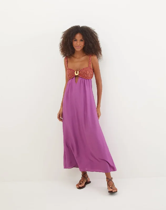 Big Savings Aria Long Dress - Berry Burst