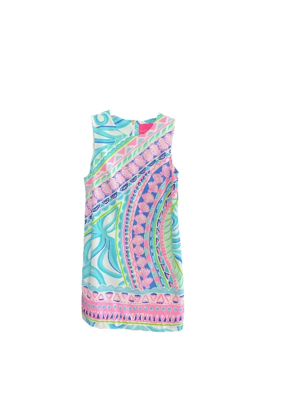 Super Sale Blue & Pink Dress Designer Lilly Pulitzer, Size 0