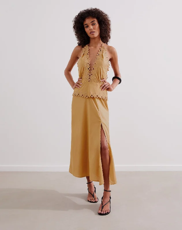 Make Your Weekend Count with Savings Tara Midi Dress (exchange only) - Walnut