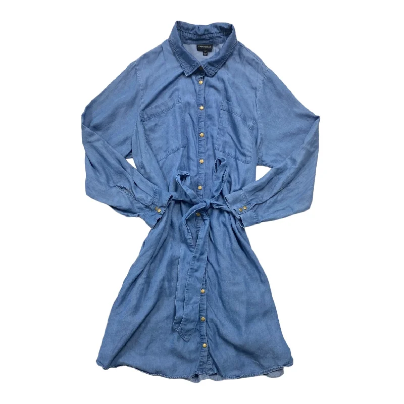 Super Bargain Blue Dress Casual Midi Lane Bryant, Size 3x