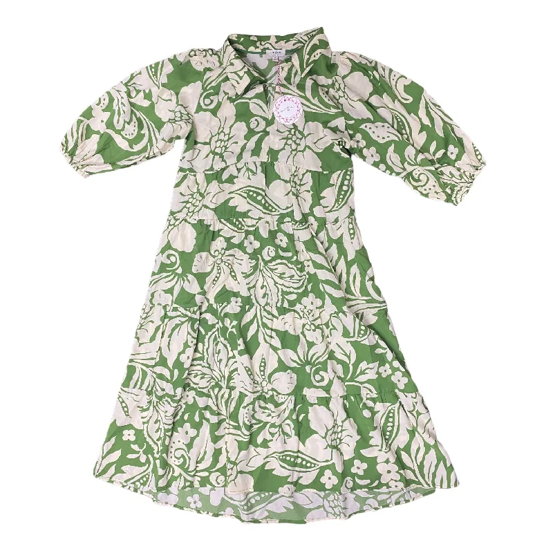 Weekend Savings Sensation Green & Tan Dress Casual Maxi Umgee, Size M