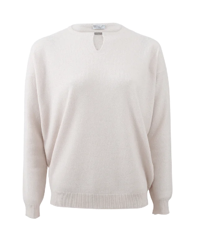 Cashmere Keyhole Pullover Top