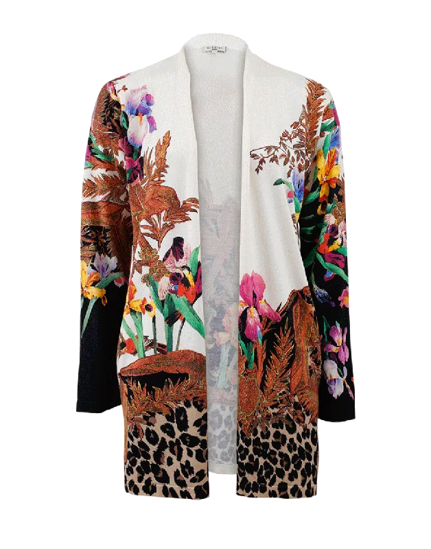 Leopard Bottom Drape Cardigan