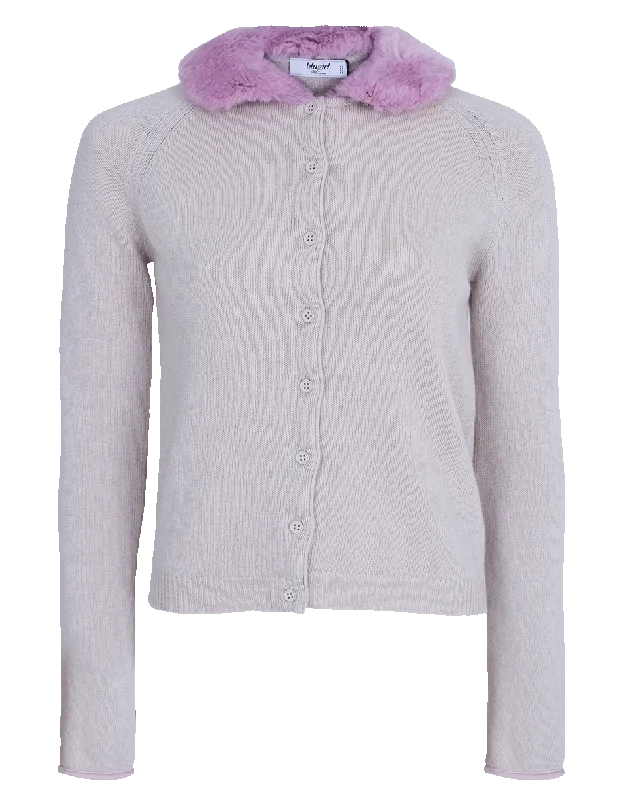 Cardigan With Fur Collar