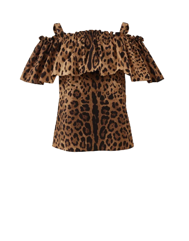 Off Shoulder Leopard Tank