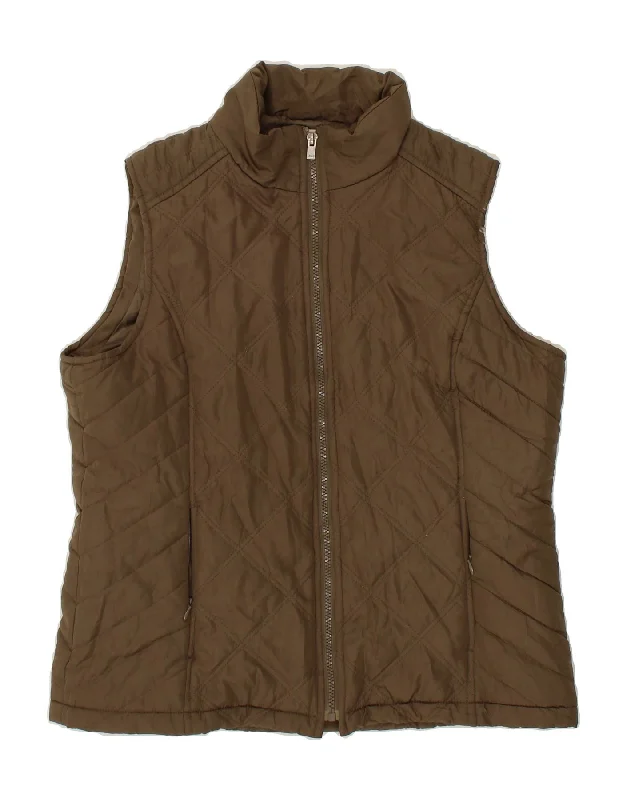 IZOD Womens Padded Gilet UK 16 Large Brown Polyester