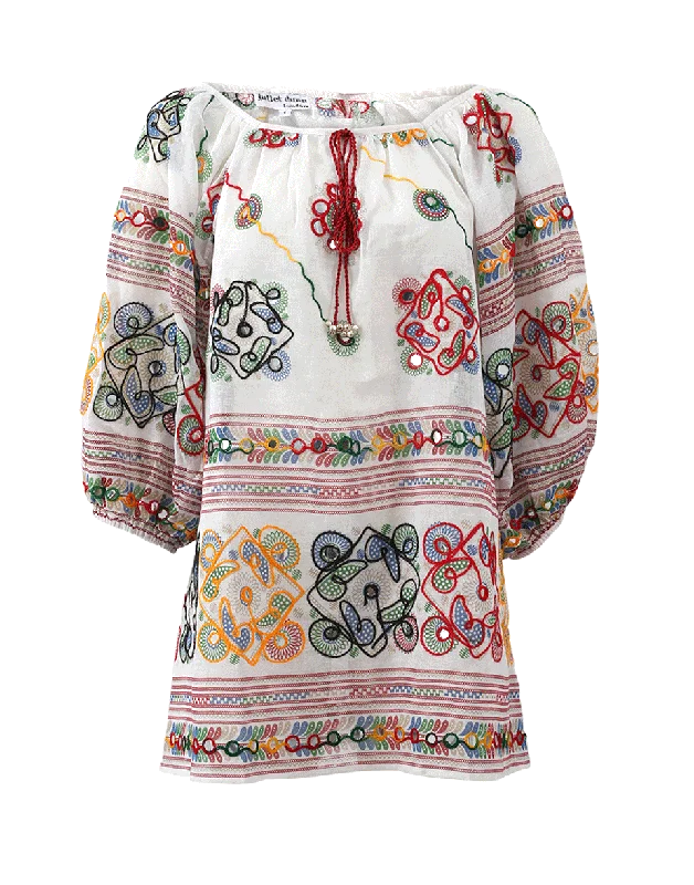 Tribal Boho Embroidered Blouse