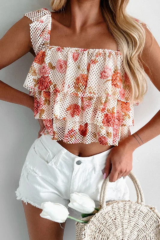 Flirty Potential Tiered Mesh Crop Top (Multi)