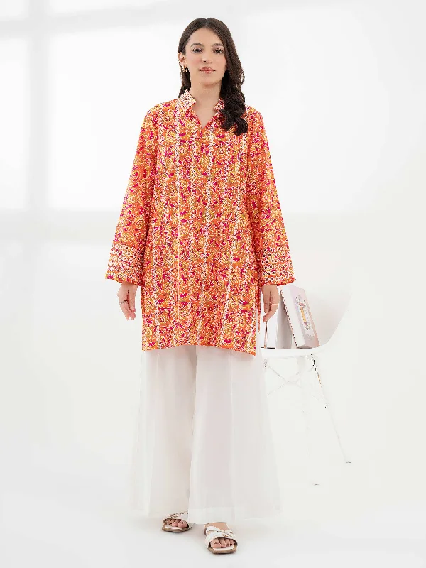 Cambric Kurti-Embroidered (Pret)