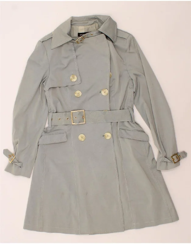 SPORTSTAFF Womens Trench Coat UK 12 Medium  Grey Polyester