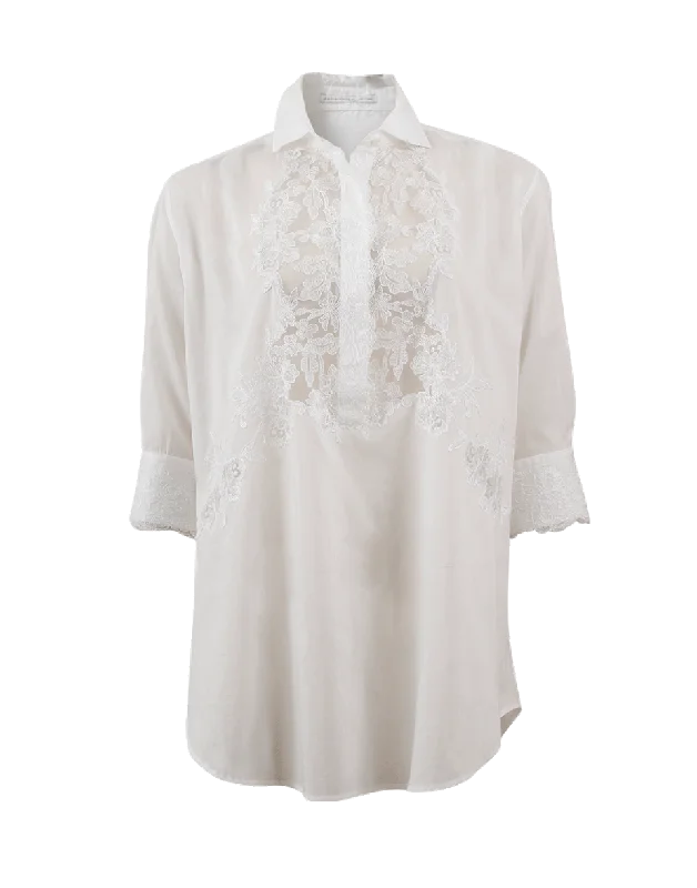 Lace Trim Tunic Top