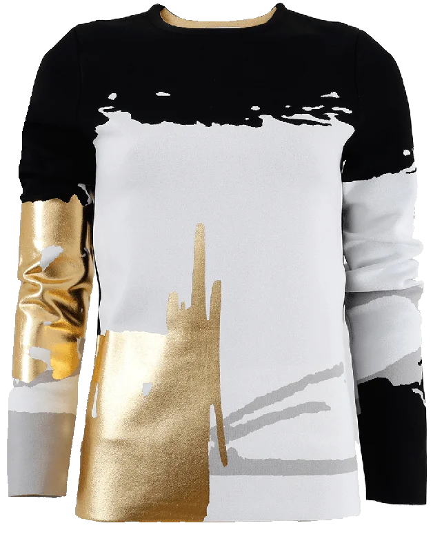 Gold Print Pullover