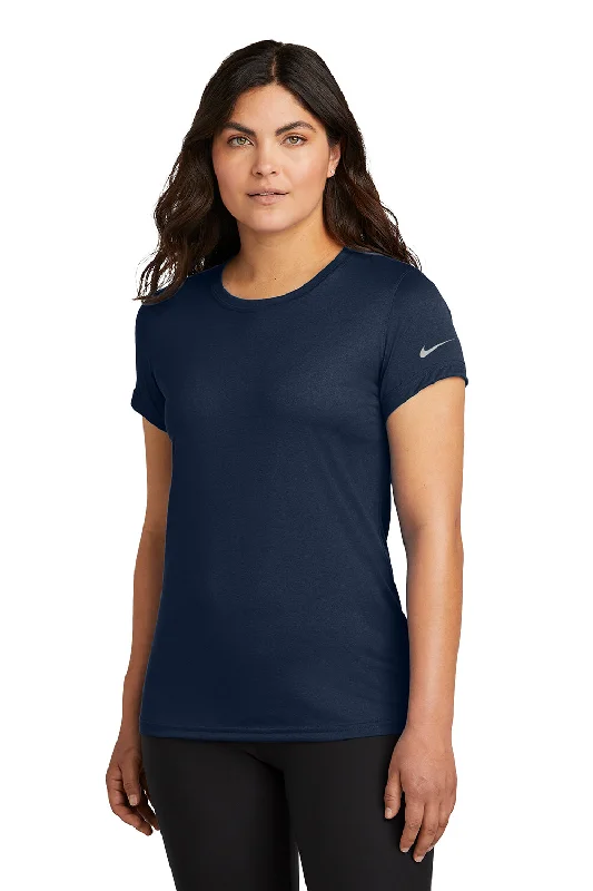 Nike Womens rLegend Dri-Fit Moisture Wicking Short Sleeve Crewneck T-Shirt - College Navy Blue