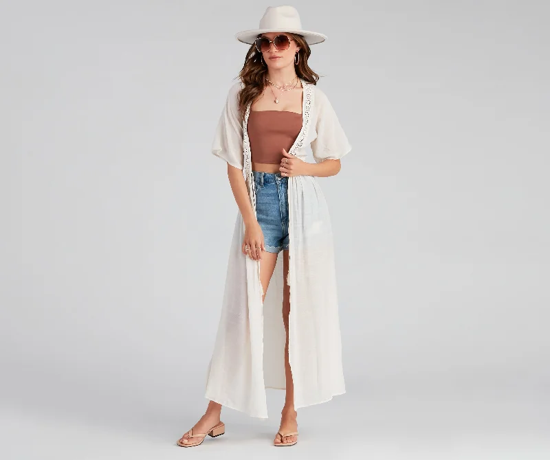 Hampton Vacay Crochet Trim Duster