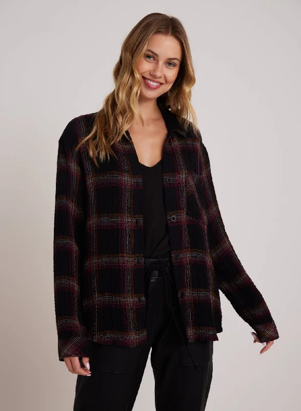 Oversized Shirt with Pocket - Autumn Sunset Plaid