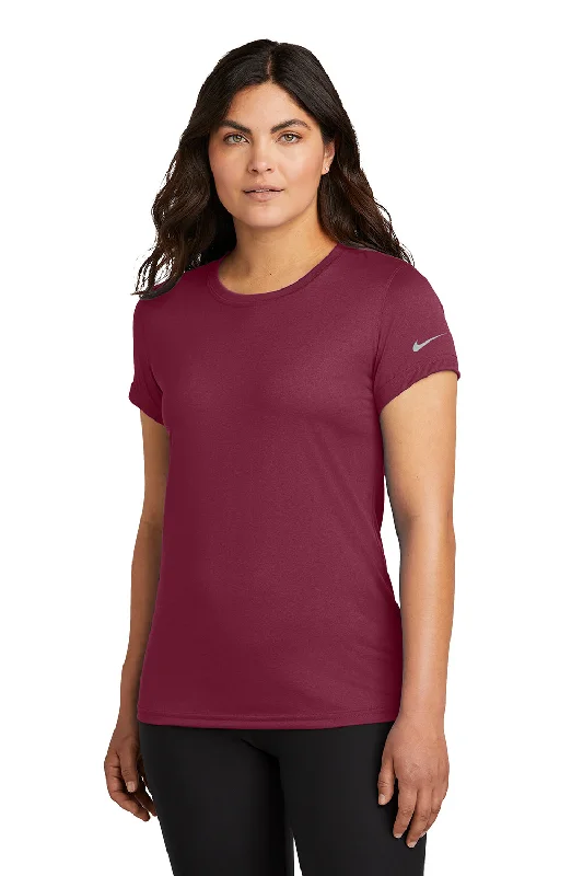 Nike Womens rLegend Dri-Fit Moisture Wicking Short Sleeve Crewneck T-Shirt - Team Maroon