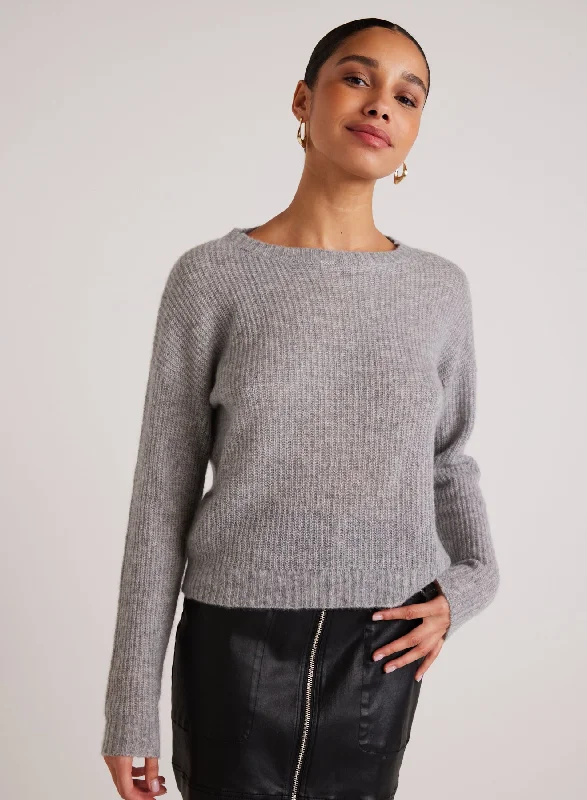 Drop Shoulder Sweater - Heather Grey