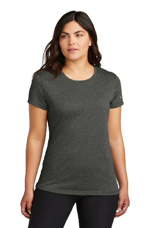 Nike Womens rLegend Dri-Fit Moisture Wicking Short Sleeve Crewneck T-Shirt - Heather Dark Smoke Grey