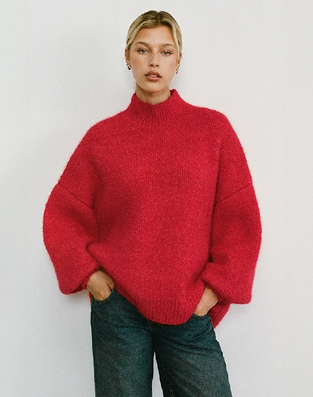 Amato Oversized Jumper in Red