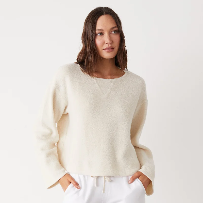 Teddy Fleece Boat Neck Sweatshirt