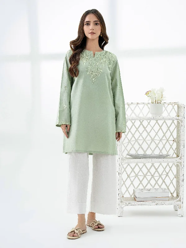 Cambric Kurti-Embroidered (Pret)