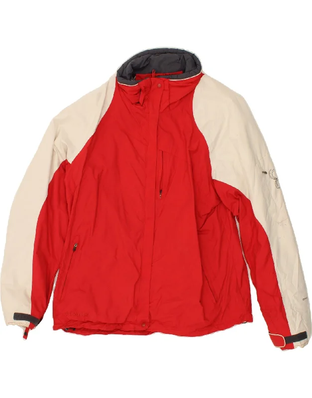 COLUMBIA Womens Windbreaker Jacket UK 18 XL Red Colourblock Nylon