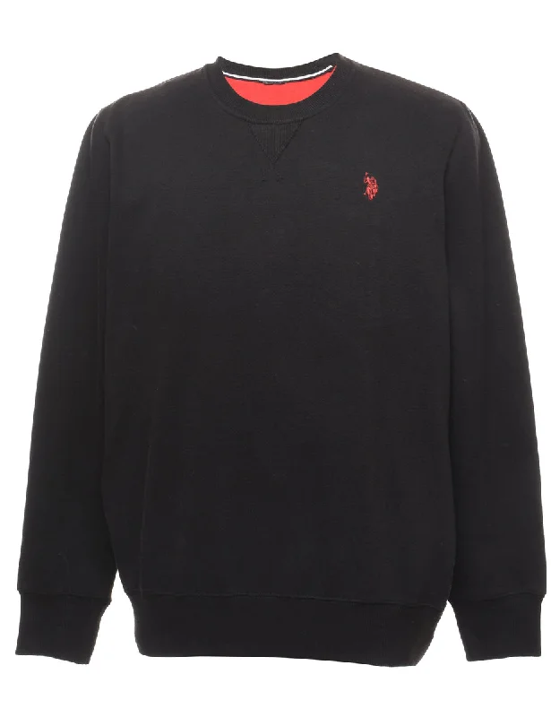 Black Plain Sweatshirt - M