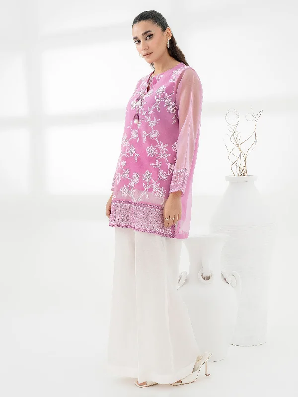 Organza Kurti-Embroidered (Pret)