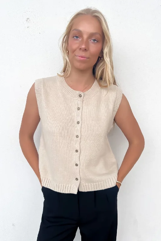 Shelley Knit Vest Cream