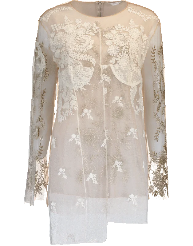 Embroidered Tulle Odette Top