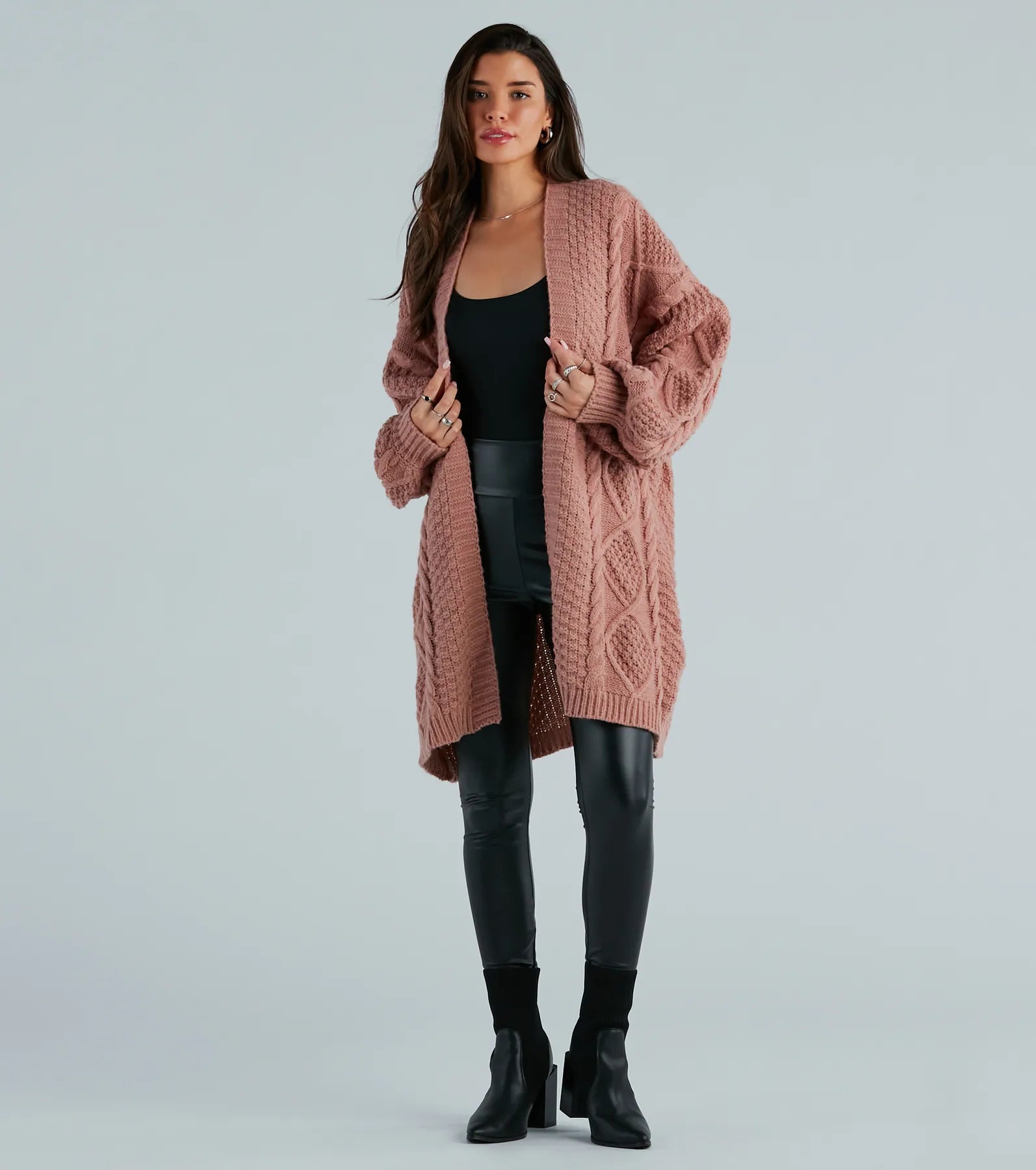 Coziest Cutie Oversized Cable Knit Cardigan