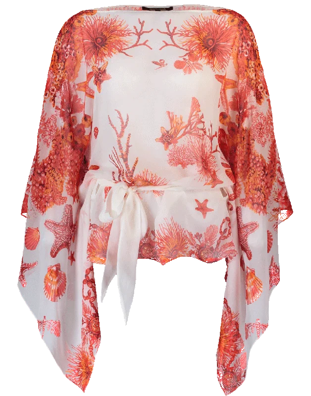 Coral Reef Print Caftan Top