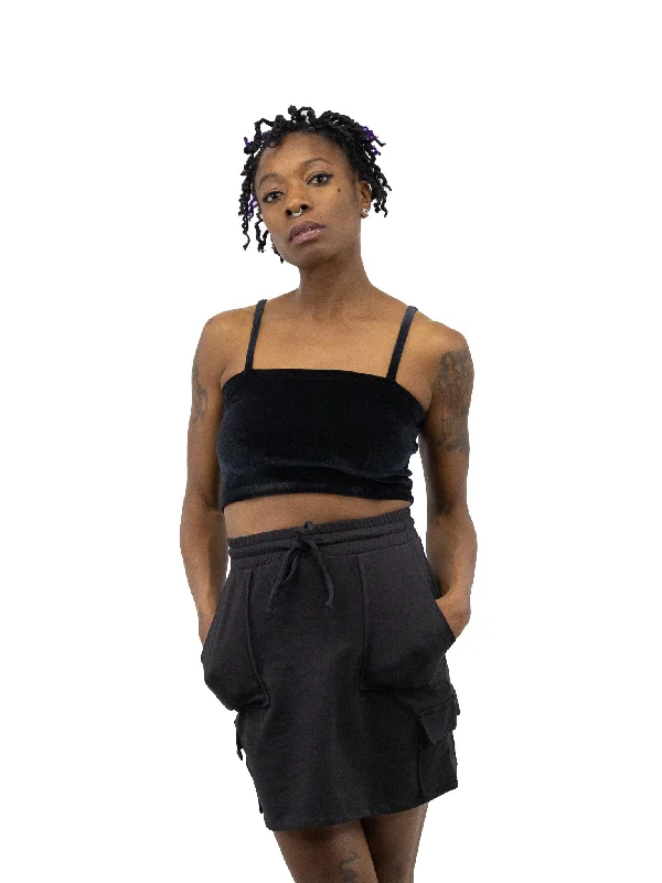 Lana Velvet Crop Tank- Black HANDMADE