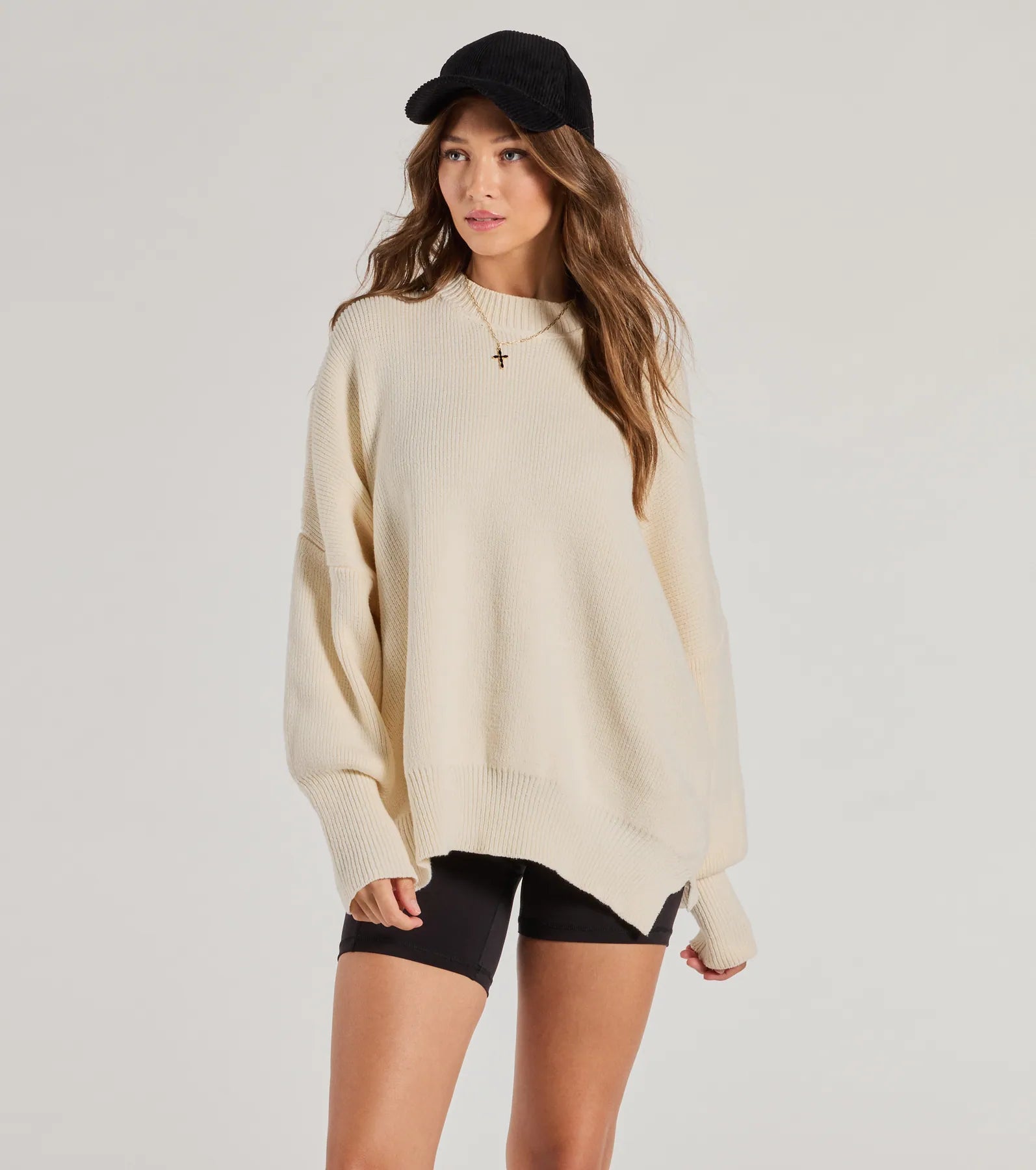 Cozy Style Ribbed Knit Oversized Sweater