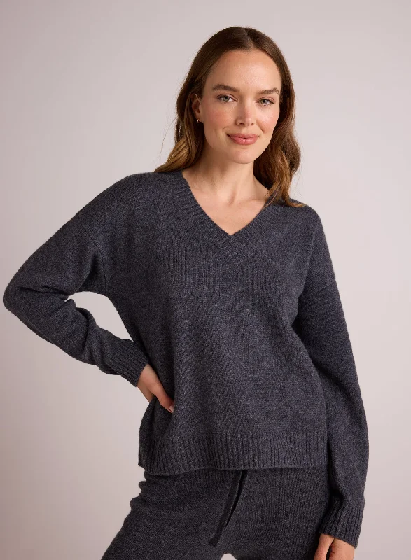 V-Neck Sweater - Charcoal