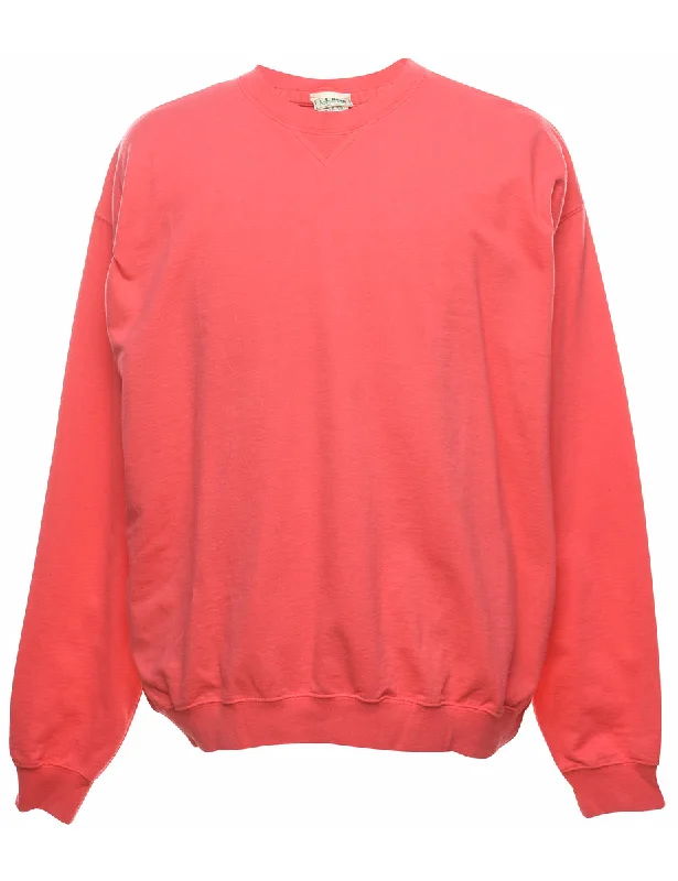 L.L. Bean Plain Salmon Pink Sweatshirt - XL