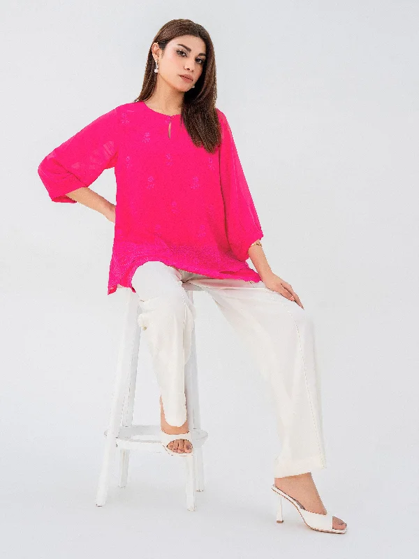 Chiffon Top-Embroidered (Pret)