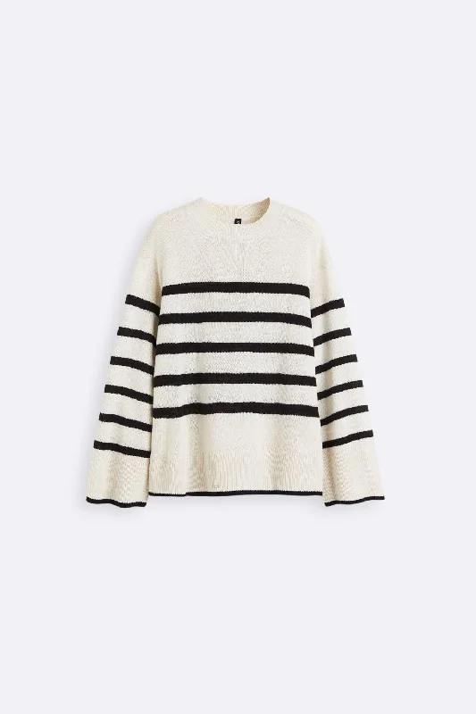 Old Money Oversized Striped Knit Sweater