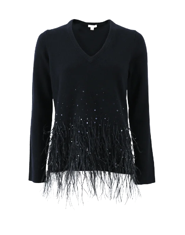 Ostrich Feather Pullover