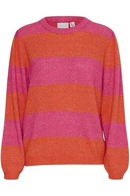 Evelyn Stripe Jumper (Pink Yarrow)