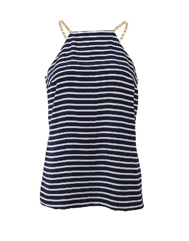 Chain Striped Halter Top