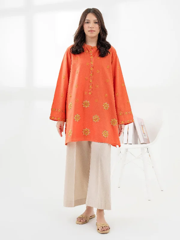 Cambric Kurti-Embroidered (Pret)