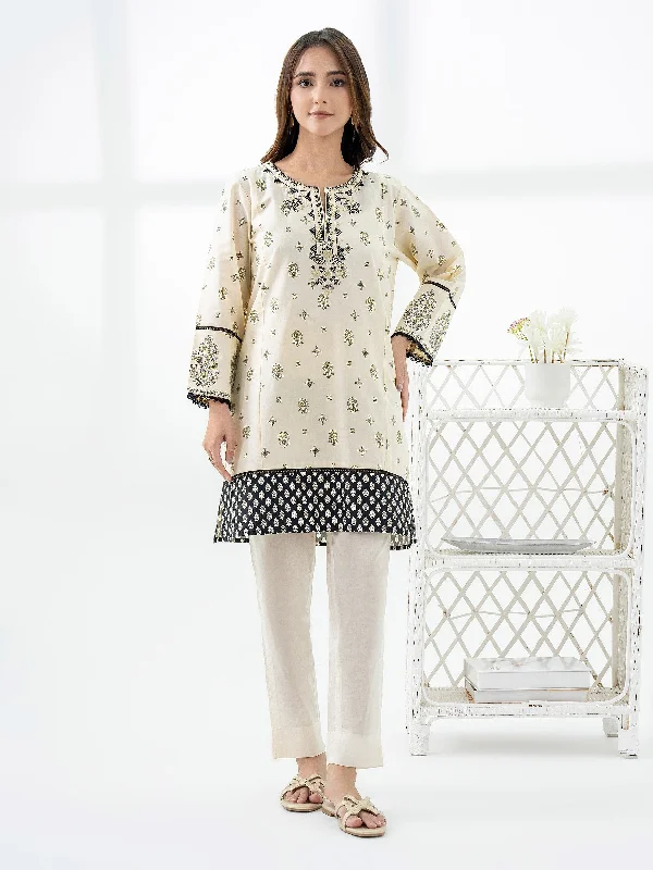 Cambric Kurti-Embroidered (Pret)