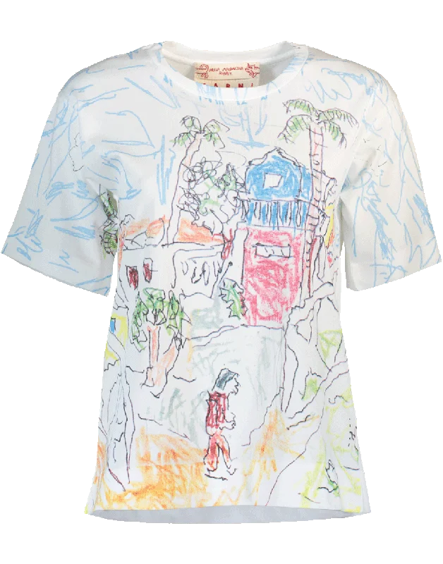 Landscape Print Boxy Tee