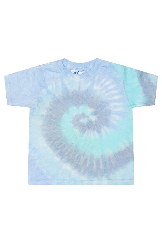 Tie-Dye Womens Cropped Short Sleeve Crewneck T-Shirt - Lagoon