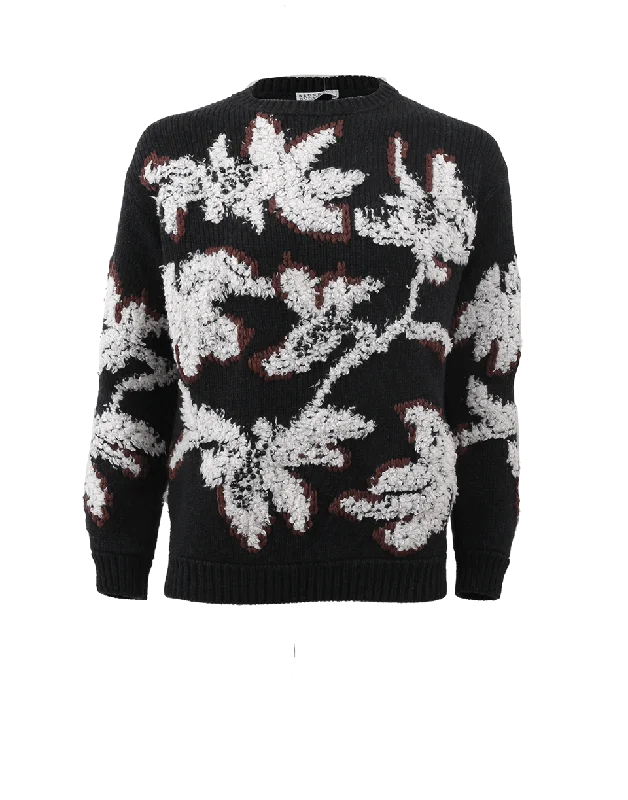 Floral Embroidered Knit