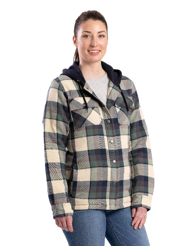 Women's Flannel Hooded Shirt Jacket