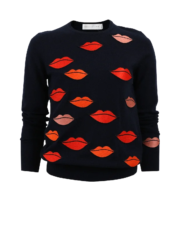 Lip Embroidered Sweater